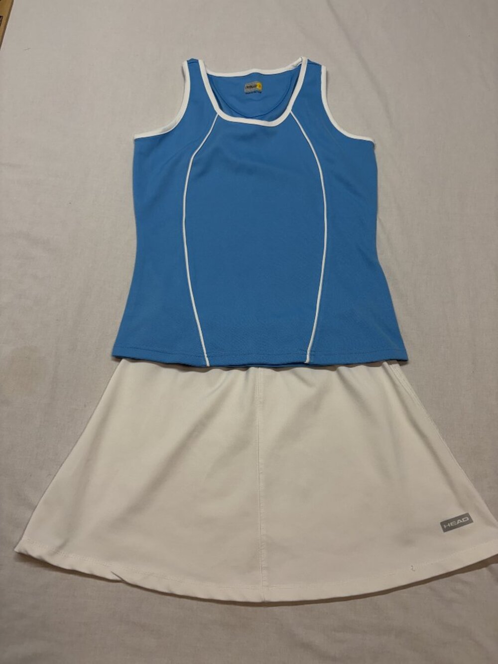 Head Cross Court Tennis Outfit Women S Blue Tank White Skirt Pickleball Golf